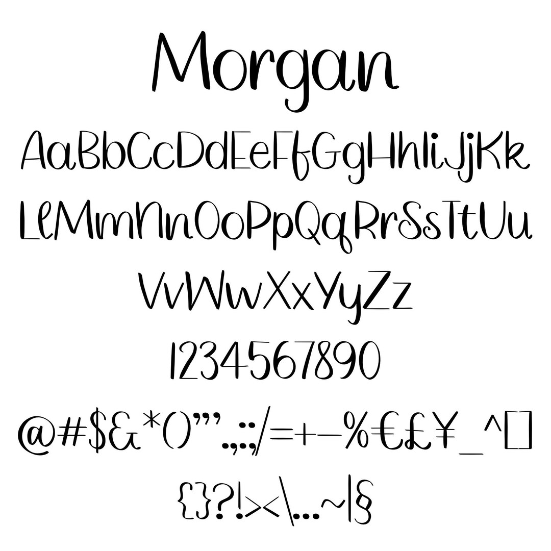 Cursive Morgan Morgan Hybrid Font: Handwritten Sans Serif & Mixed Cursive Font OTF - Etsy