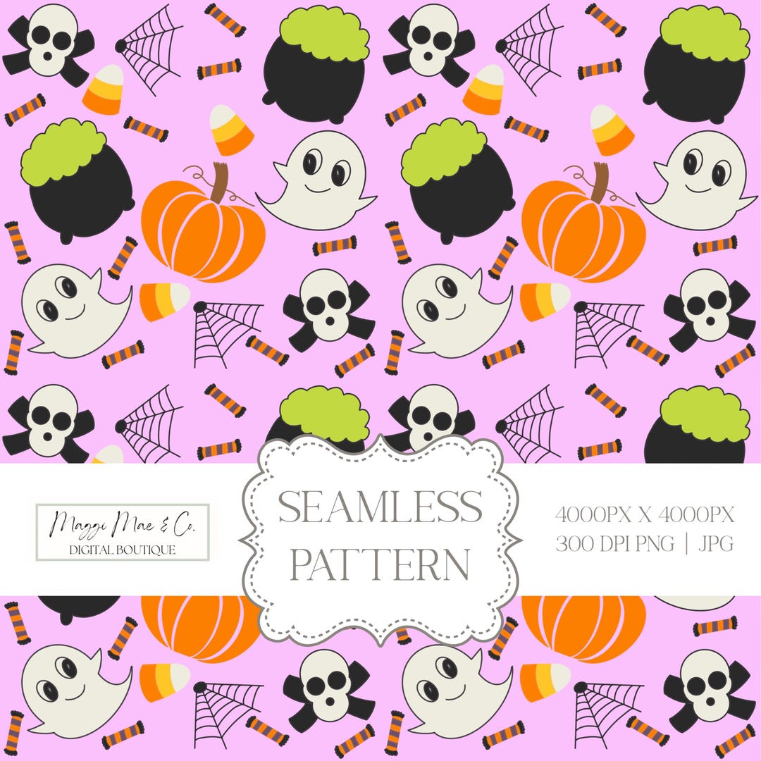 Ghost Halloween Seamless Pattern | Digital Design Download Vinyl Fabric ...