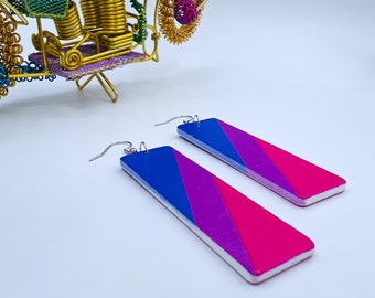 Pride Flag Earrings – Handcrafted LGBTQ+ Wooden Jewelry