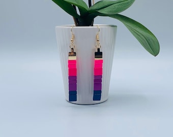 Handmade LGBTQ+ Pride Earrings - Tila Bead Lesbian, Bi, Trans Jewelry