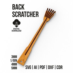 Grattaschiena in formato SVG e DXF per macchine da taglio laser, download digitale.