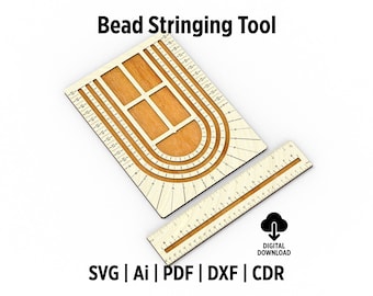 Bead Stringing Tool For Bracelets And Necklaces Svg And Dxf Files For Laser Cut, Bead Strumming Tool Digital Download