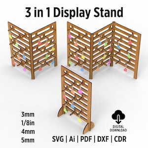 Ornaments, Jewelry and Keychains Adjustable Display Stand Svg Files For Laser Cut, Craft Market Stall Display Stand, Infinite Extendable