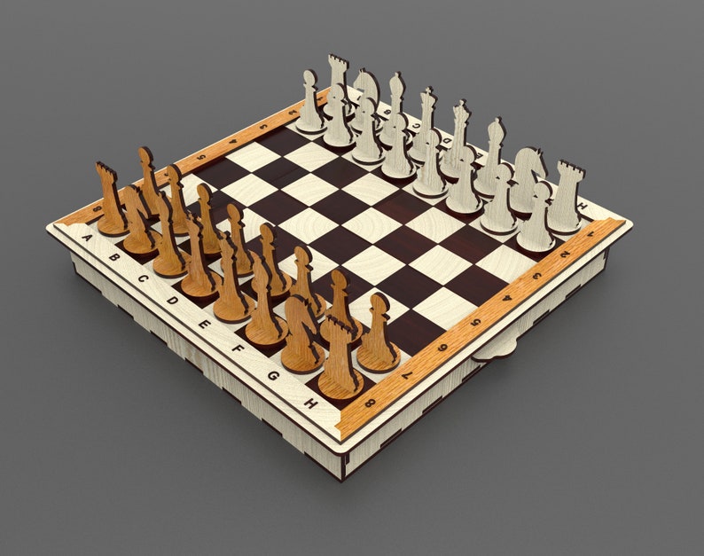 Chess Set Laser Cutting File, Board Game Svg Files Digital Download