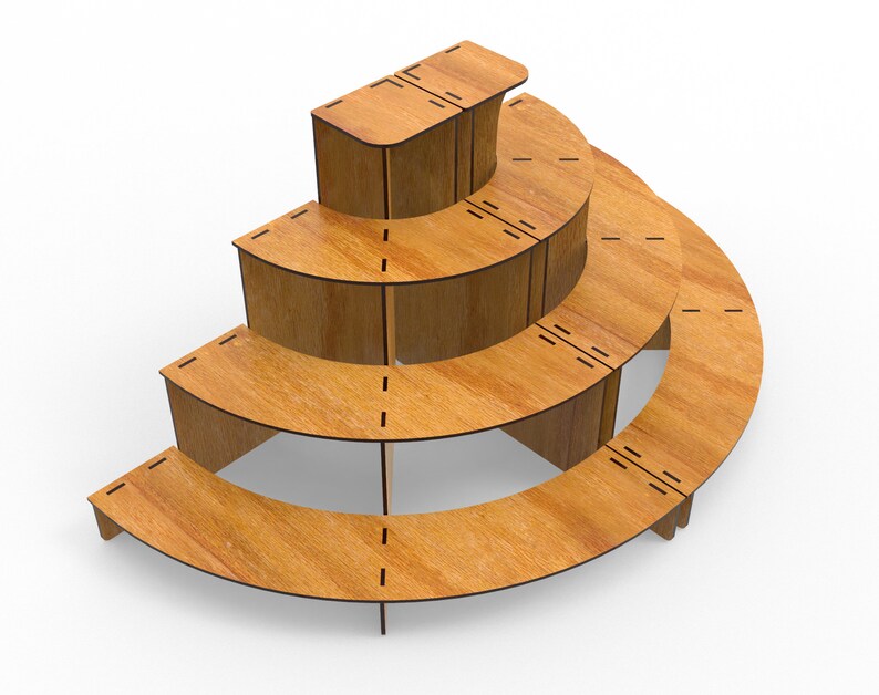3 Different Sizes Modular Rounded Display Stand With 4 Shelves, Laser ...