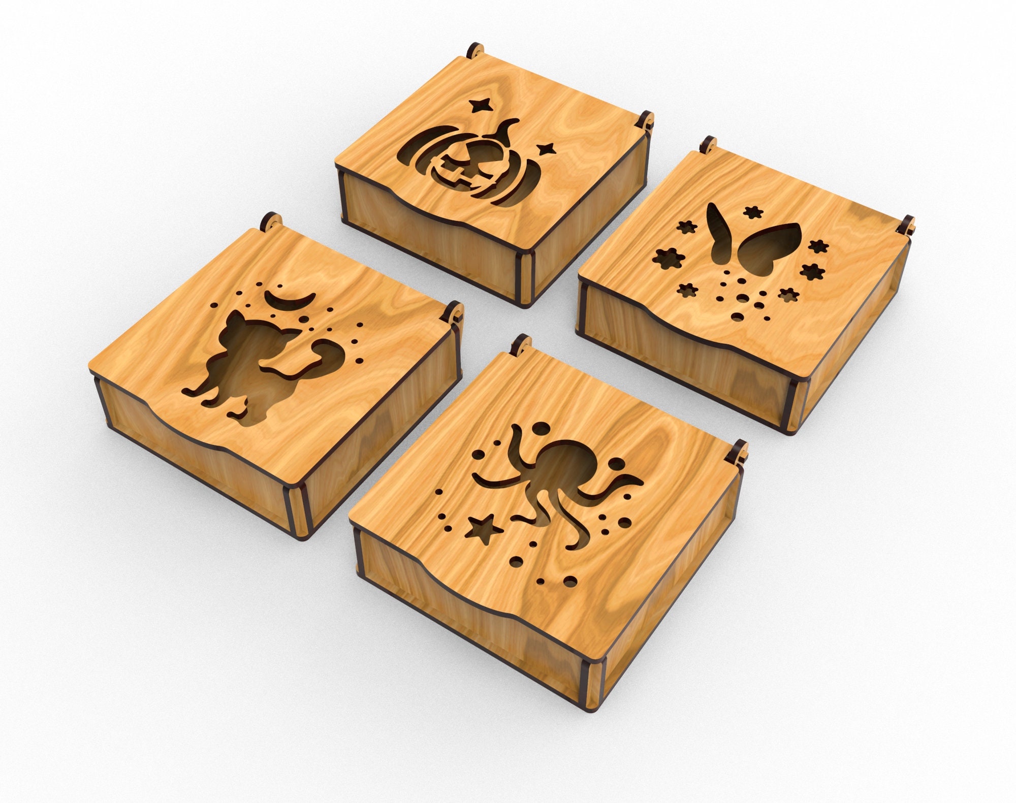 16 Different Decorative Gift Box Laser Cut Dxf, Svg, CDR, Ai, Pdf and ...