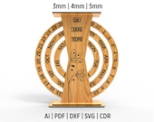 Laser Cut Perpetual Calendar, Calendar Digital File, Ornament Designed Calender Ai, Pdf, Eps, Dxf, Svg, Cdr File, For Acyrilic And Wood Cut