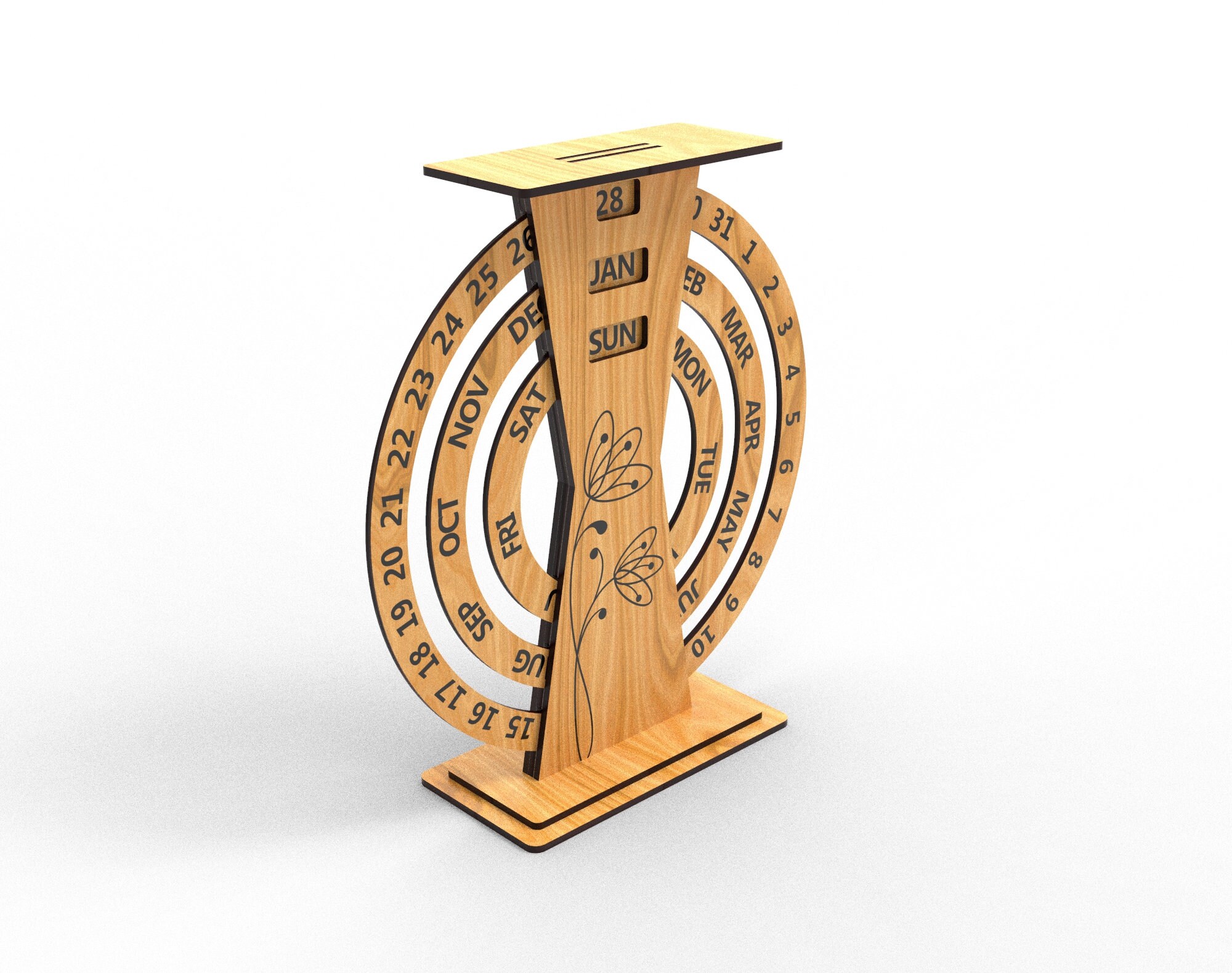 Laser Cut Perpetual Calendar, Calendar Digital File, Ornament Designed ...
