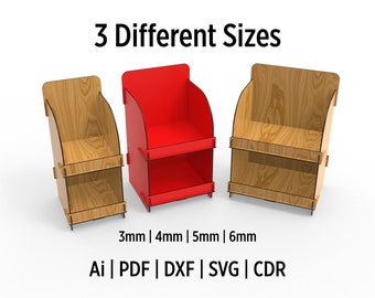 Display Stands In 3 Different Sizes Svg Files for Presentation, Shelf Display Stand for Laser Cut, Vector Files For Wood Laser Cutting