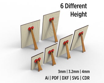 Folding Legs For Photo Frames | Photo Frame Holder Laser Cut Files | Art Display Legs | Versatile Easel Stand Backs 6 Sizes | SVG files