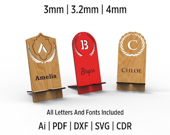 3 Different Designs Custom Phone Holder Stands Svg Files For Laser Cut - Easy Assembly & Stylish Display - DIY Phone Stand Laser Cut Files