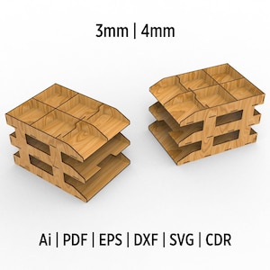 Desktop Organiser Svg Files for Laser Cut, Paper Holder Stand Files, Vector Files For Wood Laser Cutting, Dxf, Ai, Pdf, Eps, Cdr, Svg Files