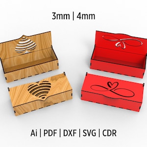 Dekorative Geschenkbox-Dateien für das Laserschneiden, Holz Vektor-Dateien, Schmuckschatulle mit Laser geschnittenen Deckel-Svg-Dateien