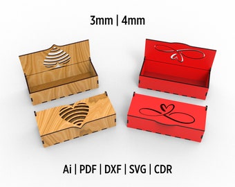 Decorative Gift Box Files For Laser Cutting, Wood Vector Files, Jewelry Box With Lid Laser Cut Svg Files