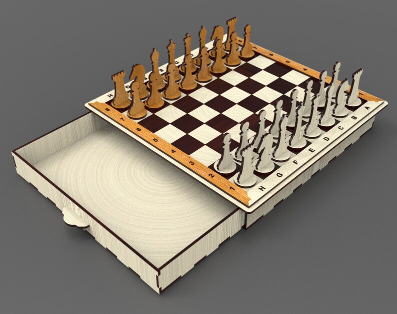Chess Set Laser Cutting File, Board Game Svg Files Digital Download