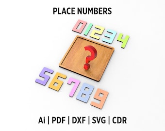 Numbers Puzzle Dxf And Svg Files For Laser Cut, Montessori Numbers Puzzle Board Game For Education Digital Download Files