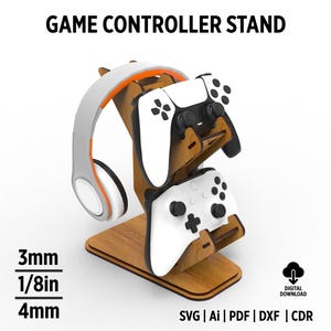 Support pour double manette avec support pour casque Fichiers découpés au laser Svg et Dxf