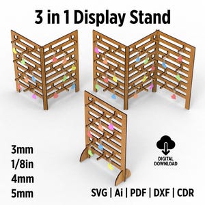 Ornamente, Schmuck und Schlüsselanhänger Verstellbarer Ausstellungsstand SVG-Dateien für Laserschnitt, Handwerksmarktstand-Ausstellungsstand, unendlich ausziehbar