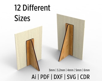 Easel Stand or Picture Frame Backs Photo | Frame Holder Laser Cut Files | Art Display Legs | Versatile Easel Stand Backs 12 Sizes SVG Files