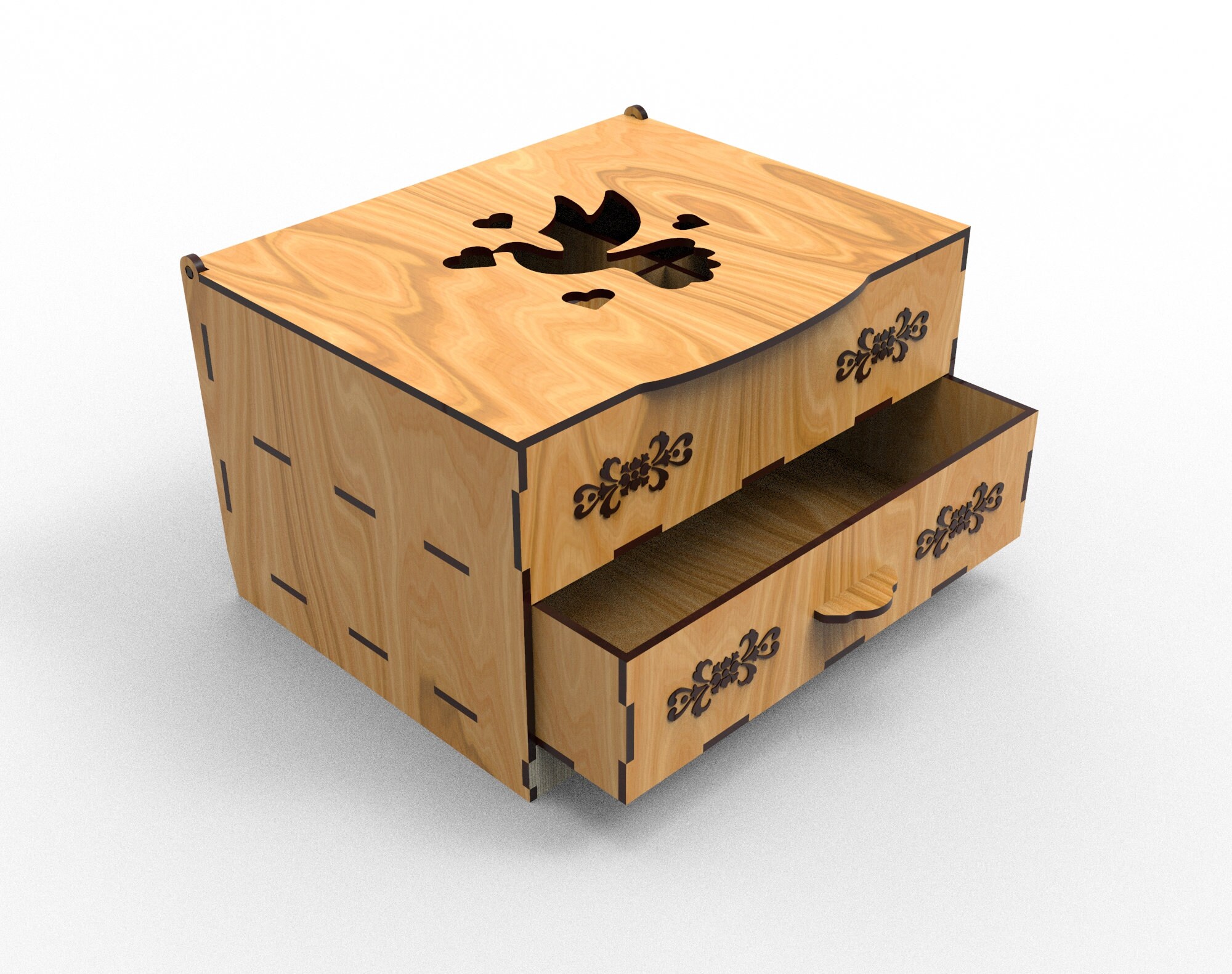 2 Different Designs Included Chest of Drawers Jewelry Box Laser Cutting ...
