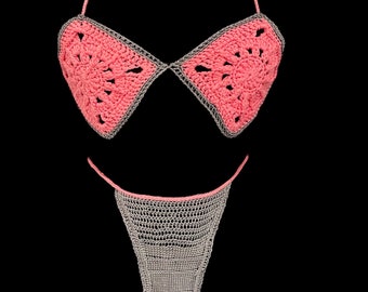 Ensemble bikini au crochet fait main « Duvet » xs-s FUTUdesign