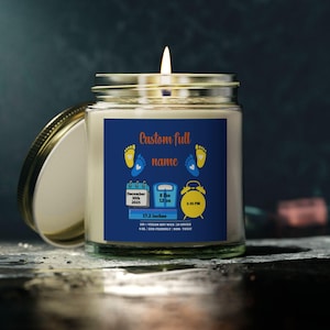 Scented Candle, Relaxing Coconut Apricot Wax, Self Care Gift, Home Decor, Aromatherapy, Celebration Candle, Baby’s Boys First Christmas Gift