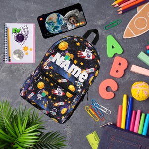 Personalized Space Backpack: Cosmic Adventure School Bag for Kids