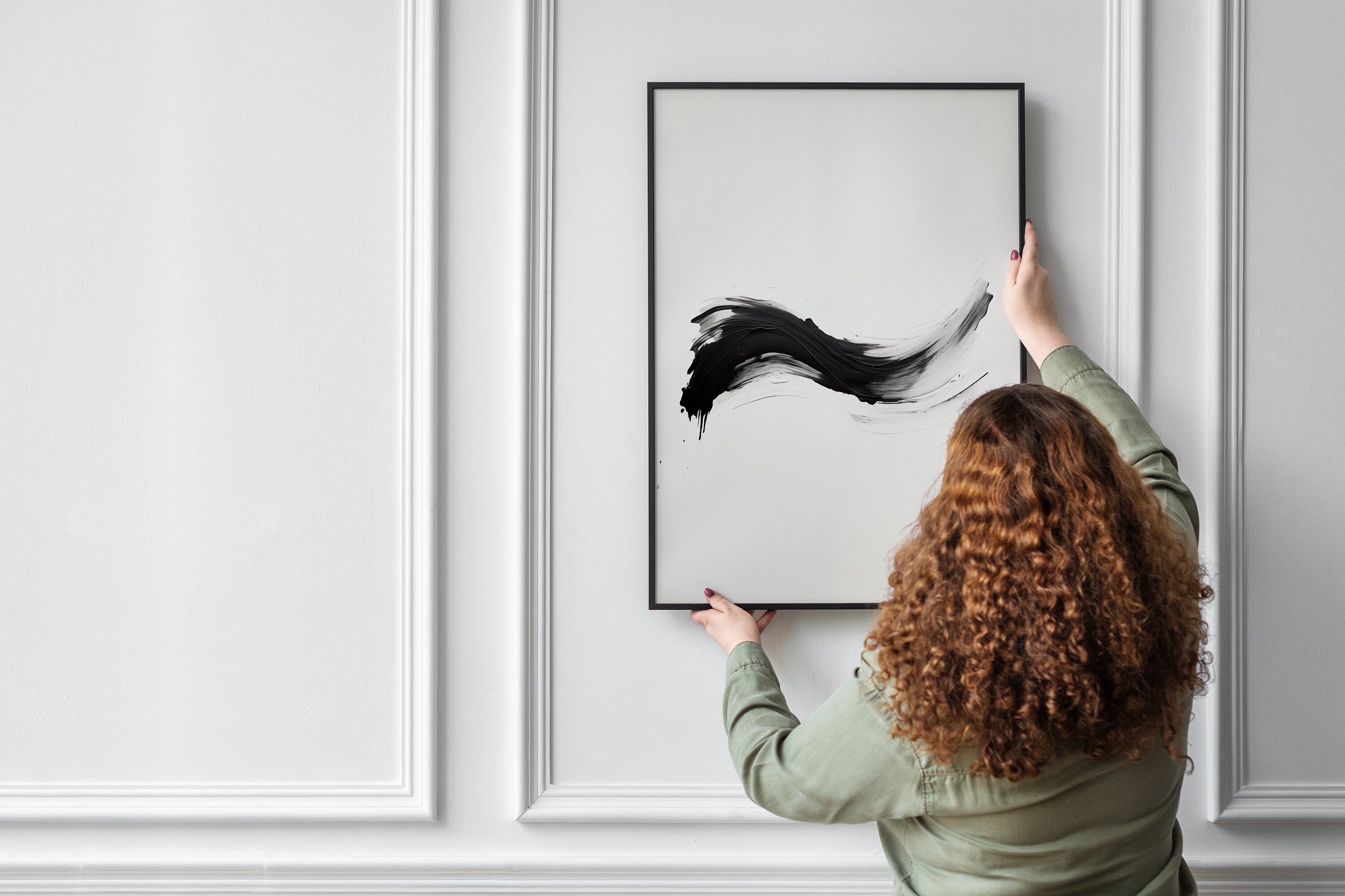 Black and White Abstract Brush Strokes Art Print (digital Download) - Etsy