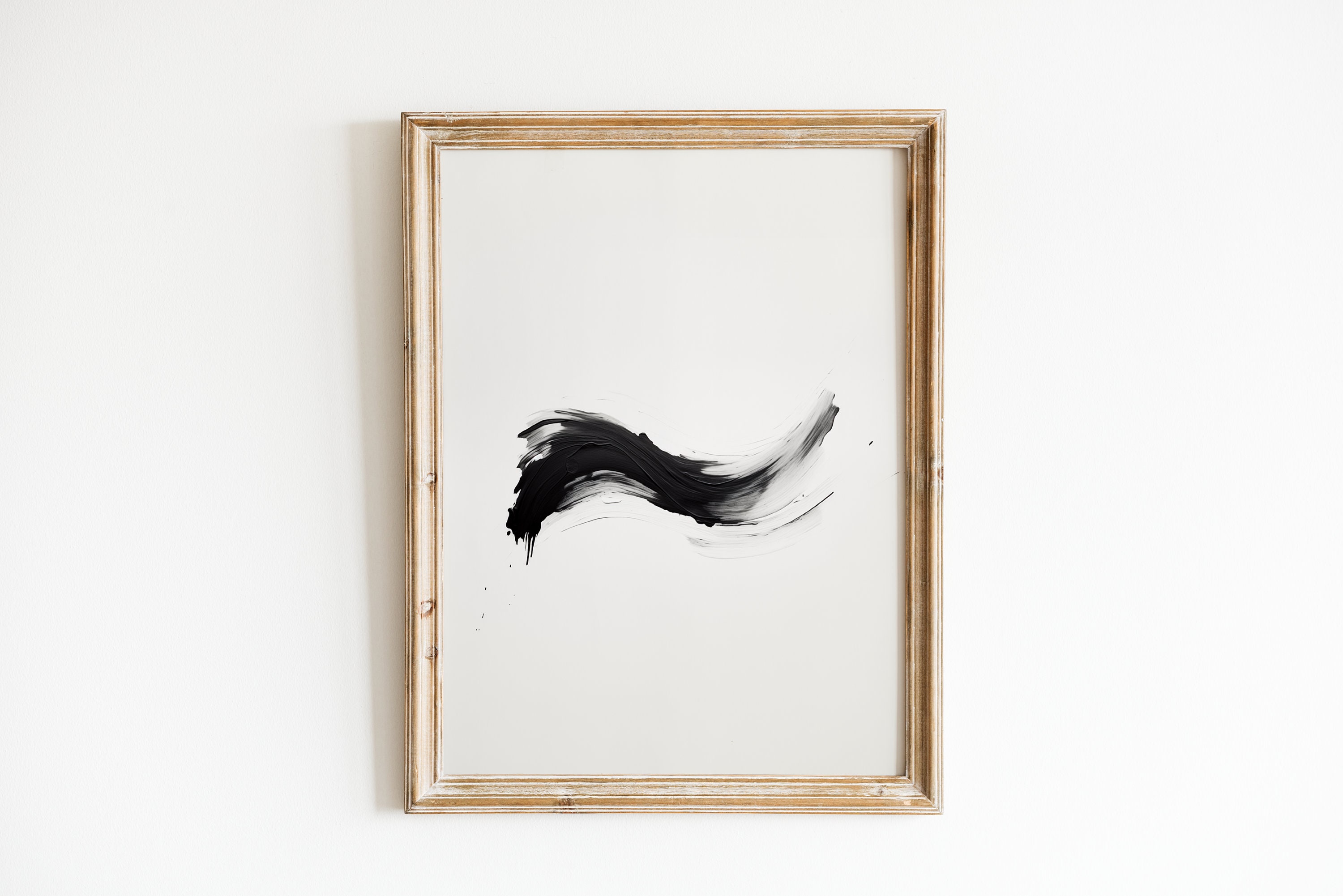 Black and White Abstract Brush Strokes Art Print (digital Download) - Etsy