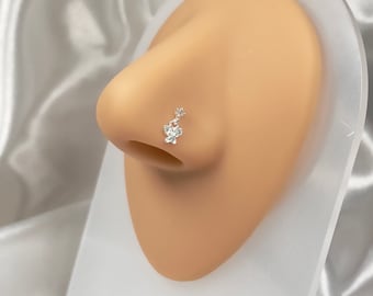 925 Sterling Silver Nose Stud | Butterfly Nose Stud | Silver Nose Ring | Indian Nose Stud | Pin Nose Stud | Thin Nose Ring