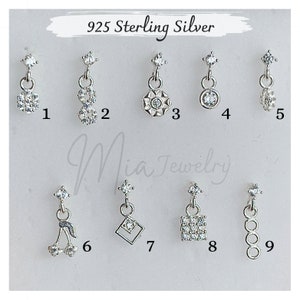 Sterling Silver Hanging Nose Stud | 14K Gold Plated Small Nose Stud | Pin Nose Stud | Indian Nose Stud | Cute Nose Stud