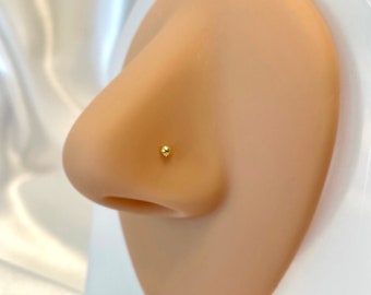Sterling Silver Nose Stud | Nose piercing | Small Nose Stud Plug | Nose stud gold silver | 925 Sterling Silver Mini Small Nose Stud