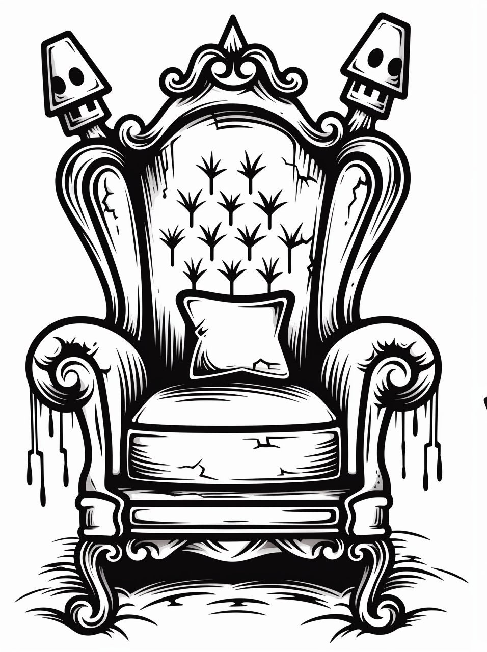 Happy Halloween Haunted House Coloring Book Page Image for Kids