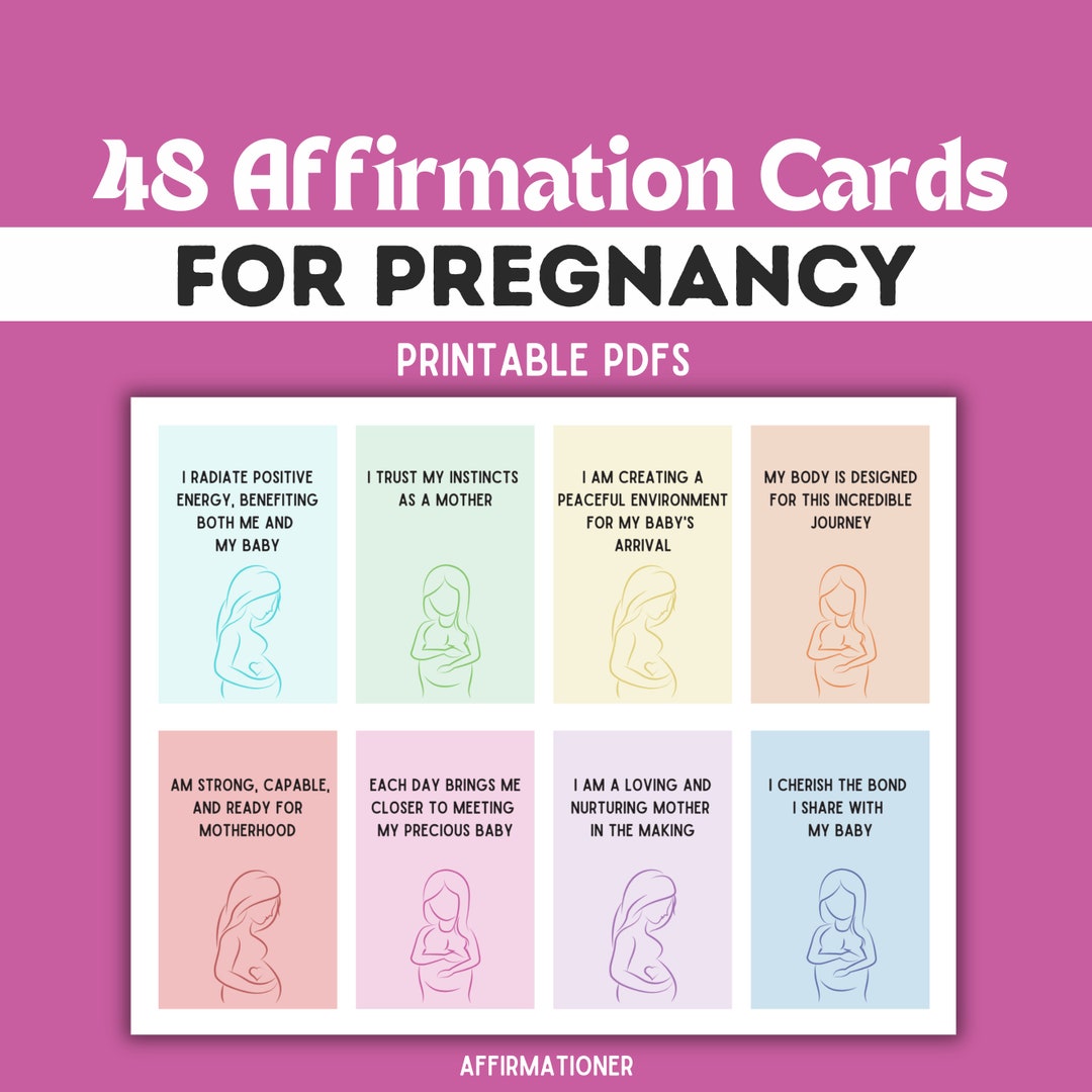 48 Printable Affirmation Cards for Pregnancy Positive - Etsy