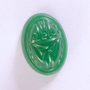 18x13mm Vintage Jade Glass Scarab