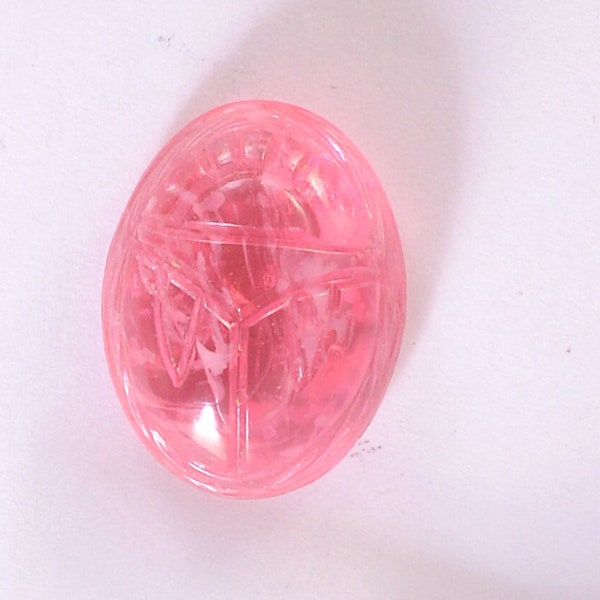 20x15mm Vintage Rose Glass Scarab