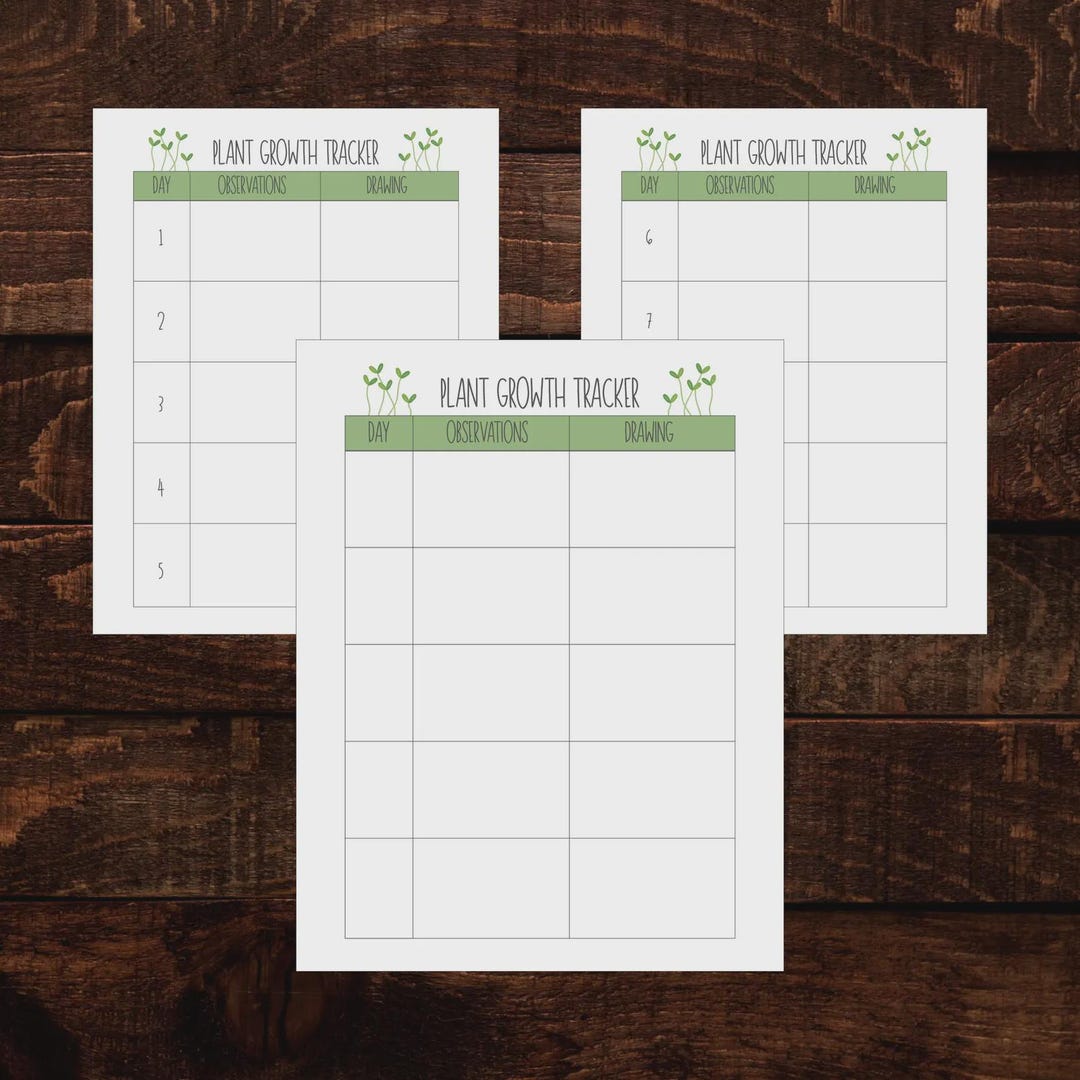 Current Week Tracker Ruler Plant Log | Plant Growth Tracker With Ruler - Etsy