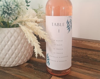 Etiquette vin pour Plan de table