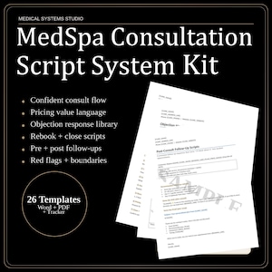 MedSpa Consultation Script System | Clinic Forms, Objection Handling (Digital Download)