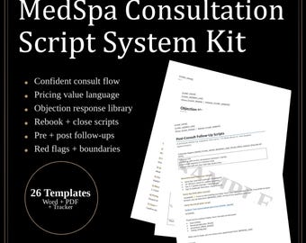 MedSpa Consultation Script System | Clinic Forms, Objection Handling (Digital Download)