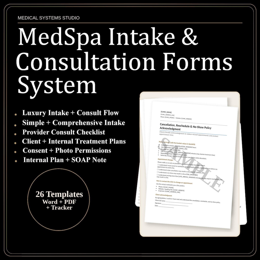 System One Consulation Note Example Medspa Client Intake Forms System | Consultation, Treatment Plan, SOAP ...