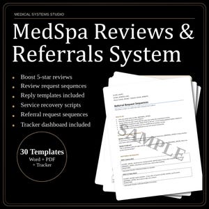 MedSpa Google Review System | QR Code Signage, SMS Scripts (Word, PDF, Excel) (Digital Download)
