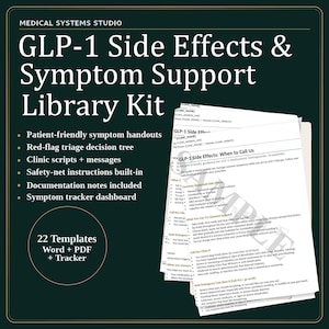 GLP-1 Side Effects Support Kit | Clinic Triage, Patient Handouts (Digital Download)