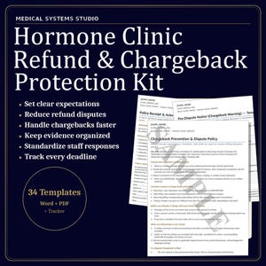 Hormone Clinic Refund & Chargeback Protection Kit | TRT HRT BHRT Policy, Scripts, Billing (Digital Download)