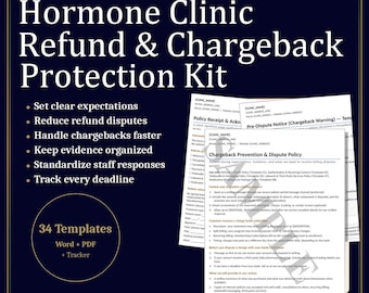 Hormone Clinic Refund & Chargeback Protection Kit | TRT HRT BHRT Policy, Scripts, Billing (Digital Download)