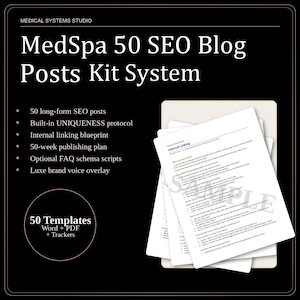 MedSpa SEO Blog Post Kit | 50+ Long Form Templates
