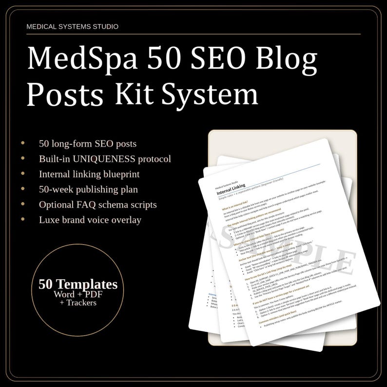 MedSpa SEO Blog Post Kit | 50+ Long Form Templates image 1