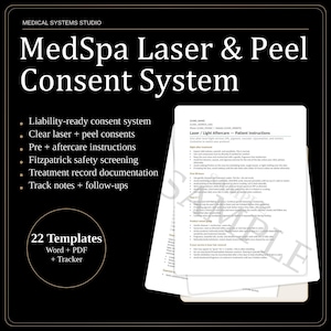 MedSpa Laser & Chemical Peel Consent Forms | Clinic Templates (Digital Download)