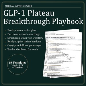GLP-1 Plateau Breakthrough Playbook | Clinic Protocol, Decision Tree, 7 Day Reset, Tracker (Digital Download)