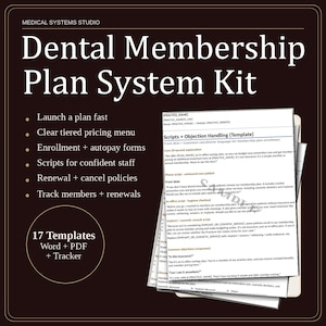 Dental Membership Plan System Kit | In-Office Savings (Digital Download)
